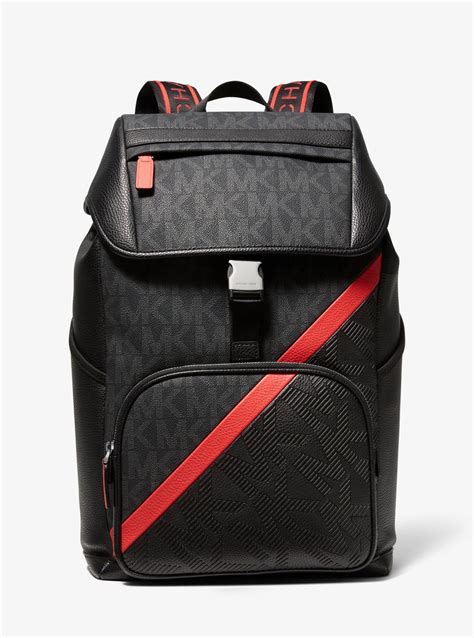 michael kors striped backpack|Michael Kors Backpack purse black.